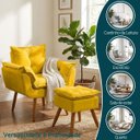 Ver imagem 5 de Kit Poltrona e Puff Alice Decorativa Confortável para Sala Recepção Manicure Quarto Tecido Suede
