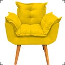 Ver imagem 3 de Kit Poltrona Decorativa Para Recepção Manicure Sala De Estar + Puff Reforçado Suede