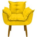 Ver imagem 2 de Kit Poltrona e Puff Alice Decorativa Confortável para Sala Recepção Manicure Quarto Tecido Suede