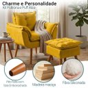 Ver imagem 4 de Kit Poltrona e Puff Alice Decorativa Confortável para Sala Recepção Manicure Quarto Tecido Suede