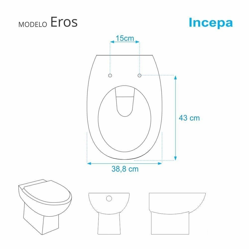 Assento Sanitário em Mdf Eros Branco para Bacia Incepa - 4