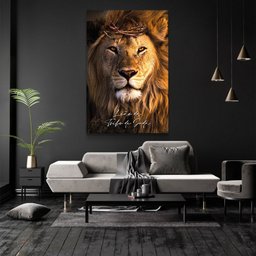 Quadro Decorativo Leão da Tribo de Judá Moderno Sem Moldura e Sem Vidro 80x120 - 2