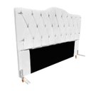 Ver imagem 2 de Cabeceira Queen Size Cama Box de Casal Quarto Estofada Barcelona 160cm:corino Branco