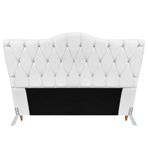 Cabeceira Queen Size Cama Box de Casal Quarto Estofada Barcelona 160cm:corino Branco