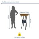 Ver imagem 3 de Mesa Bistrô Redonda Porta Gelo Madeira Maciça 70cm Azul/Preto/Nature
