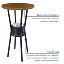 Ver imagem 6 de Mesa Bistrô Redonda Porta Gelo Madeira Maciça 70cm Azul/Preto/Nature