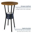 Ver imagem 7 de Mesa Bistrô Redonda Porta Gelo Madeira Maciça 70cm Azul/Preto/Nature