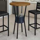 Ver imagem 2 de Mesa Bistrô Redonda Porta Gelo Madeira Maciça 70cm Azul/Preto/Nature