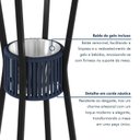 Ver imagem 4 de Mesa Bistrô Redonda Porta Gelo Madeira Maciça 70cm Azul/Preto/Nature