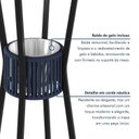 Ver imagem 4 de Mesa Bistrô Redonda Porta Gelo Madeira Maciça 70cm Azul/Preto/Nature