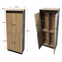 Ver imagem 3 de Armário Locker 4 Portas com Chave Multiuso , Academia, Escritório e Vestiário ME4204 Amêndoa/Preto