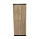 Ver imagem 1 de Armário Locker 4 Portas com Chave Multiuso , Academia, Escritório e Vestiário ME4204 Amêndoa/Preto