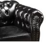 Sofá Chesterfield 4 Lugares Dom Pedro Vintage Retrô Capitonê Couro Preto - 4