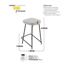 Ver imagem 7 de Kit 02 Banquetas Médias para Cozinha Vik Estofada Linho Cinza - Abmaza