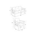 Ver imagem 3 de Jogo Sofá Madeira Maciça 3 Lugares e 2 Poltronas Liz Multimóveis Cr7001.t63 Imbuia/cinza