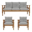 Ver imagem 5 de Jogo Sofá Madeira Maciça 3 Lugares e 2 Poltronas Liz Multimóveis Cr7001.t63 Imbuia/cinza