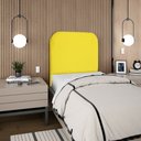 Ver imagem 3 de Cabeceira Estofada Solteiro Alana 90cm Suede Amarelo