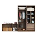 Ver imagem 2 de Guarda Roupa Closet Modulado sem Portas 2 Peças, 3 Gavetas, 2 Cabideiros Prime Luciane Móveis