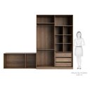 Ver imagem 6 de Guarda Roupa Closet Modulado sem Portas 2 Peças, 3 Gavetas, 2 Cabideiros Prime Luciane Móveis