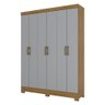 Guarda-roupa 6 Portas 2 Gavetas Londres Multimóveis Cr4018 Nature/cinza - 2