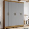Guarda-roupa 6 Portas 2 Gavetas Londres Multimóveis Cr4018 Nature/cinza - 1