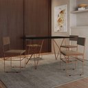 Ver imagem 1 de Mesa Jantar Preta com 4 Cadeiras Marrom e Cobre Marrom