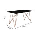 Ver imagem 2 de Mesa Jantar Preta com 4 Cadeiras Marrom e Cobre Marrom
