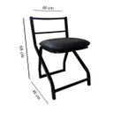 Ver imagem 5 de Conjunto 2 Cadeiras Banqueta Baixa Metal Estilo Industrial Assento Corino Preto