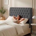 Ver imagem 6 de Cabeceira Cama Box Queen Size Sarah 160cm com Frame Bouclê Cinza Escuro - Desk Design