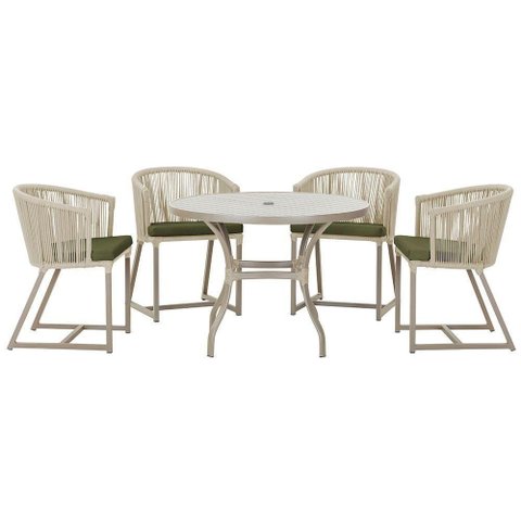Mesa com 4 Cadeiras e Noronha Estofado 13 Trama Original Rami