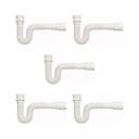 Ver imagem 1 de Kit 5 Sifão Sanfonado Branco Cozinha Pia Banheiro Tanque Universal
