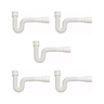 Kit 5 Sifão Sanfonado Branco Cozinha Pia Banheiro Tanque Universal - 1