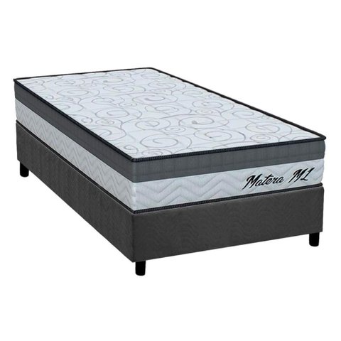 Cama Box Solteiro: Colchão Ortopédico Orthoflex D33 Matera Ml + Base Crc Suede Gray (78x188)