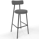 Ver imagem 3 de Kit 02 Banquetas Baixa Bar Cozinha Sala de Jantar Estrutura em Aço Milão L02 Suede Cinza - Lyam Deco