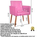 Ver imagem 2 de Poltrona Elegante para Consultório Moderno Tecido Corano Clínica Estofada