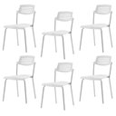 Ver imagem 1 de Kit 6 Cadeiras Base Tubular Fixa Clean Branco/Prata