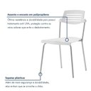 Ver imagem 5 de Kit 6 Cadeiras Base Tubular Fixa Clean Branco/Prata