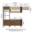 Ver imagem 4 de Armário de Cozinha Completa 290cm Rustic/Rustic/Crema Safira Madesa 03