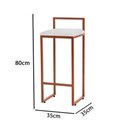 Ver imagem 2 de Kit 4 Banquetas Alta Em Aço Cobre Assento Branco Marrom