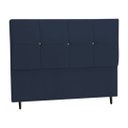 Ver imagem 1 de Cabeceira Estofada Box Casal Encosto para Cama Civic 144x126 Azul Marinho