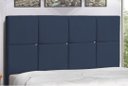 Ver imagem 3 de Cabeceira Estofada Box Casal Encosto para Cama Civic 144x126 Azul Marinho