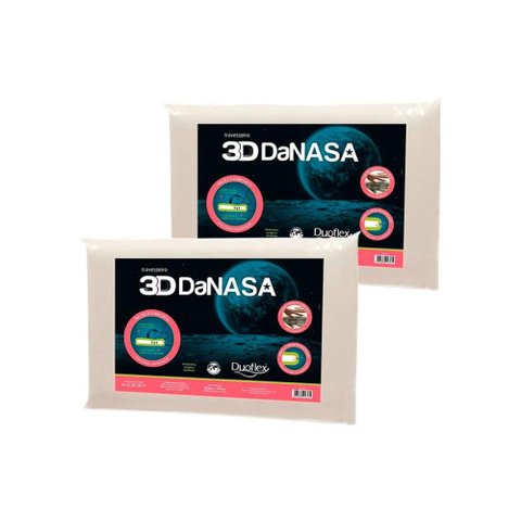 Travesseiro Viscoelástico 3d Danasa Dt3240 Kit C/ 2 Un (45x65) - Duoflex