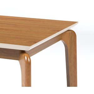 Mesa de Jantar 8 lugares Madeira Maciça Tampo Laminado borda laca off white - Cirrus:180x90cm