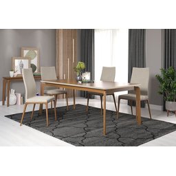 Mesa de Jantar 8 Lugares Madeira Maciça Tampo Laminado Borda Laca Off White - Cirrus:180x90cm - 3