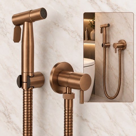 Ducha Higiênica Cobre Aço Inox 304 Premium Goldenx Luxo