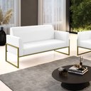 Ver imagem 2 de Sofá Namoradeira Base Industrial Alta Dourado Marisa Corano D03 - D’Rossi Branco