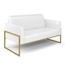 Ver imagem 1 de Sofá Namoradeira Base Industrial Alta Dourado Marisa Corano D03 - D’Rossi Branco