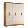 Guarda Roupa Valença 195cm 6 Portas Freijó Off White Moval - 7