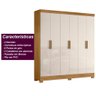 Guarda Roupa Valença 195cm 6 Portas Freijó Off White Moval - 4