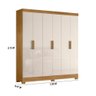 Guarda Roupa Valença 195cm 6 Portas Freijó Off White Moval - 2